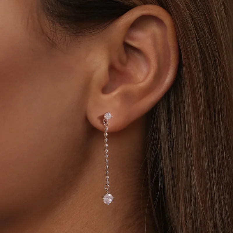 (image for) PANDORA Style Cubic Zirconia Tassel Drop Earrings - BSE1315 - View 9