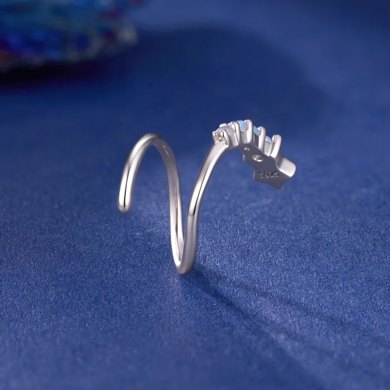 (image for) PANDORA Style Star Opal Inlay Single Threaded Ear Hook - SCE2058 - View 2