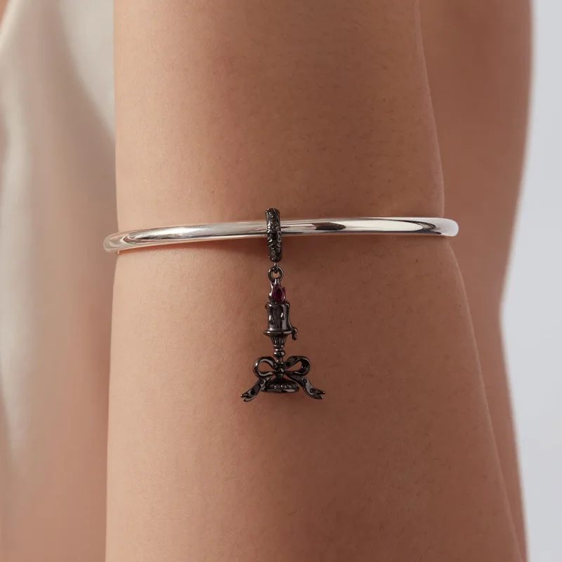 (image for) PANDORA Style Gothic Candlestick Dangle Charm With Purple Stone - SCC3339 - View 5