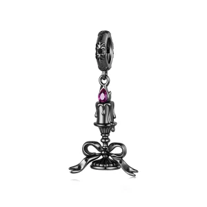 (image for) PANDORA Style Gothic Candlestick Dangle Charm With Purple Stone - SCC3339