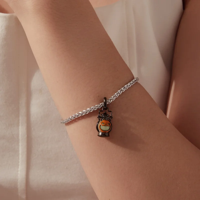 (image for) PANDORA Style Halloween Pumpkin Lantern Glow Dangle Charm - YIC297 - View 6