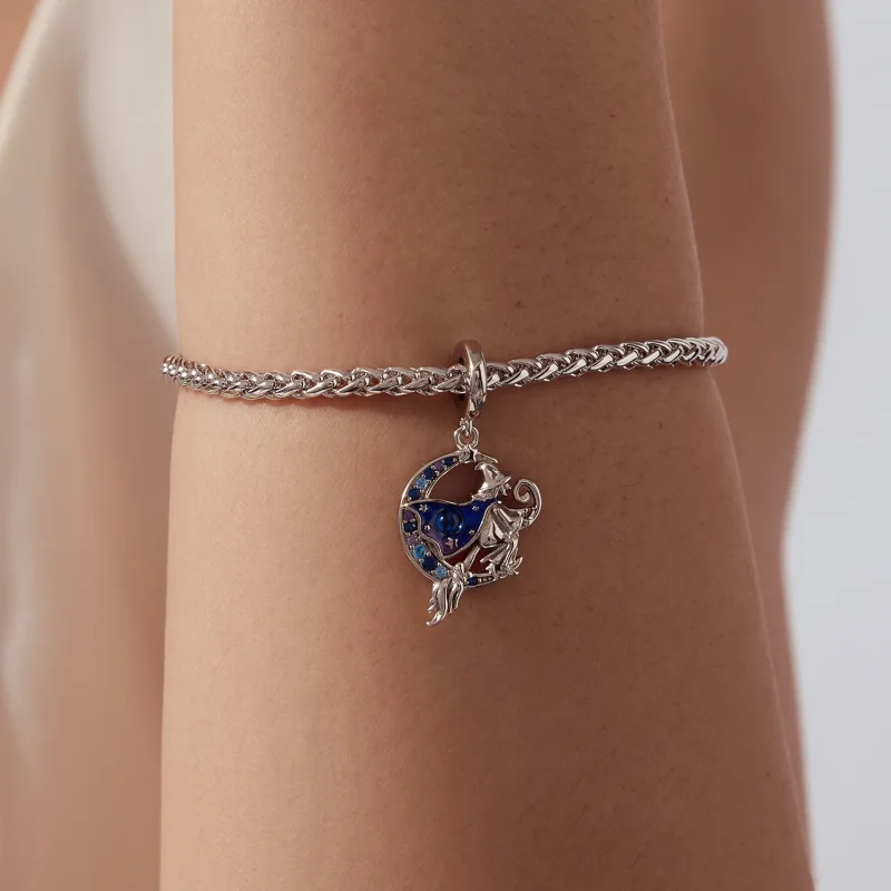 (image for) PANDORA Style Moon Witch Riding Broom Dangle Charm - YIC300 - View 5