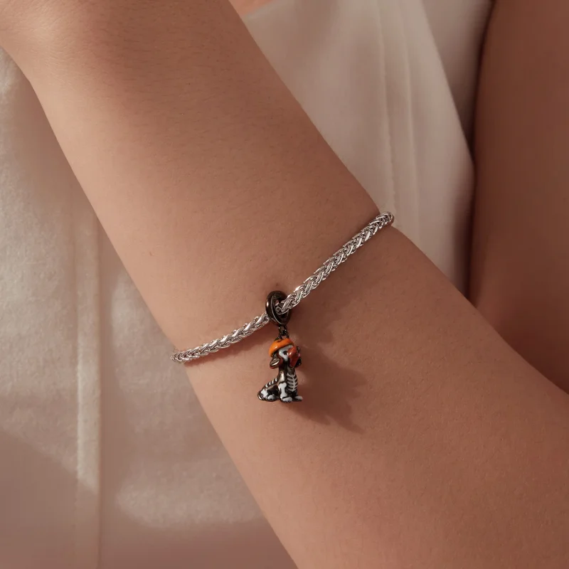 (image for) PANDORA Style Skeleton Dachshund Halloween Dangle Charm - YIC298 - View 6