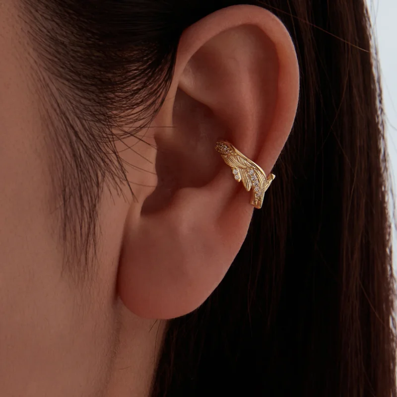 (image for) PANDORA Style Gold Plated Wing Open Ring With Cubic Zirconia - YIE435 - View 9