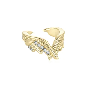 PANDORA Style Gold Plated Wing Open Ring With Cubic Zirconia - YIE435 (image for) PANDORA Style Gold Plated Wing Open Ring With Cubic Zirconia - YIE435