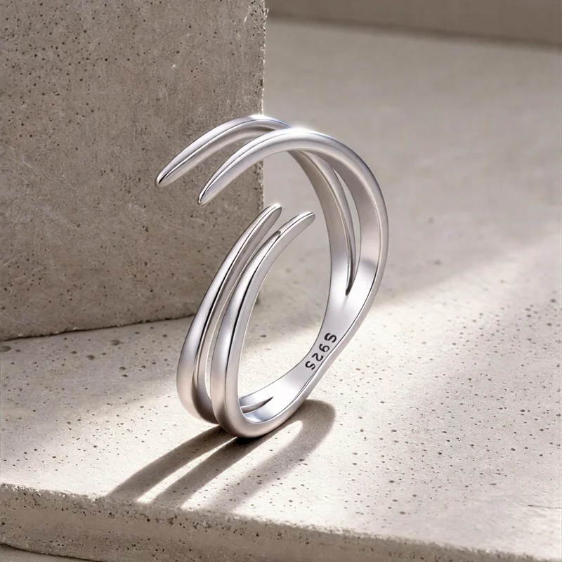 (image for) PANDORA Style S925 Silver Double Layer Open Ring - BSR781-E - View 2