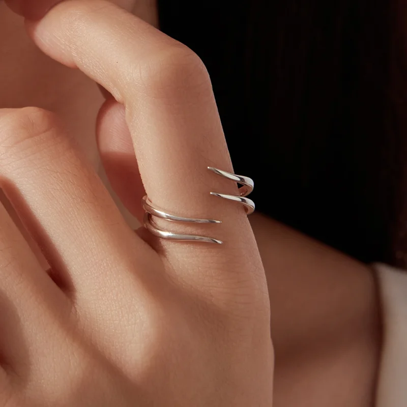 (image for) PANDORA Style S925 Silver Double Layer Open Ring - BSR781-E - View 5