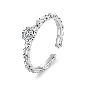 (image for) PANDORA Style Small Flower Vine Adjustable Open Ring - SCR1219-E