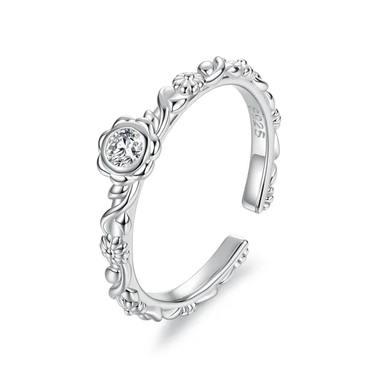 (image for) PANDORA Style Small Flower Vine Adjustable Open Ring - SCR1219-E