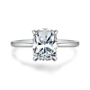 (image for) PANDORA Style 3ct Cushion Cut Moissanite Solitaire Promise Ring - MSR111