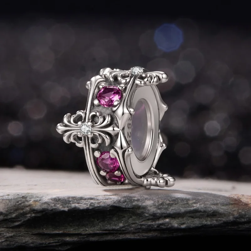 (image for) PANDORA Style Purple Zircon Cross Spacer Charm - SCC3337 - View 3