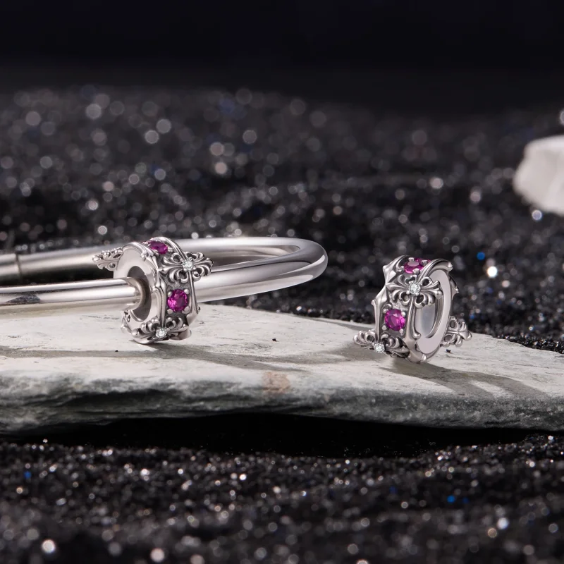 (image for) PANDORA Style Purple Zircon Cross Spacer Charm - SCC3337 - View 5