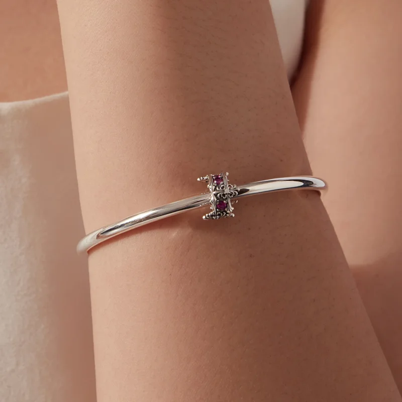 (image for) PANDORA Style Purple Zircon Cross Spacer Charm - SCC3337 - View 6