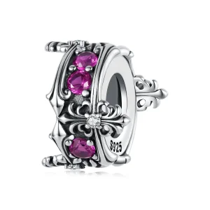 (image for) PANDORA Style Purple Zircon Cross Spacer Charm - SCC3337
