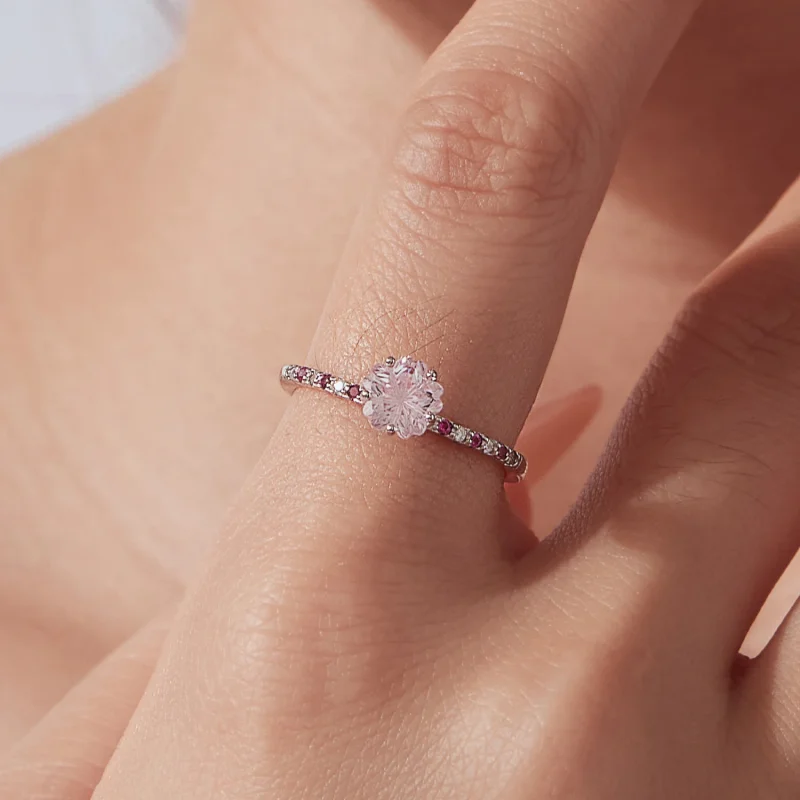 (image for) PANDORA Style Pink Cherry Blossom Cut Zircon Stackable Ring - SCR1213 - View 5