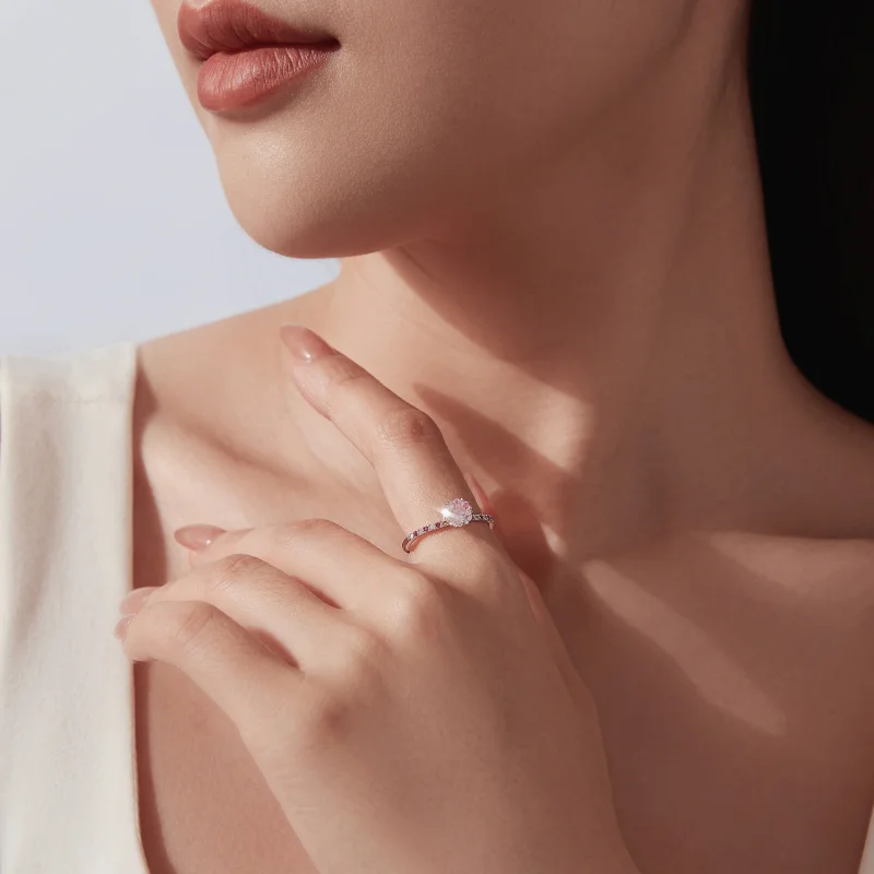 (image for) PANDORA Style Pink Cherry Blossom Cut Zircon Stackable Ring - SCR1213 - View 6