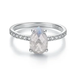 (image for) PANDORA Style Pear Cut Labradorite CZ Accent Statement Ring - BSR778
