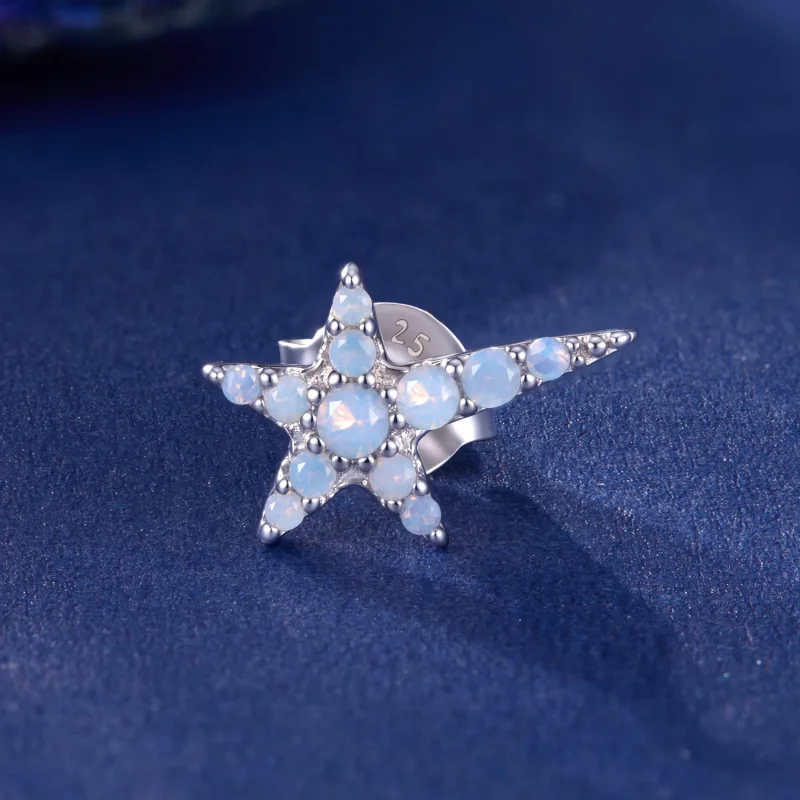 (image for) PANDORA Style Light Blue Opal Starfish Single Stud Earring - SCE2057 - View 3