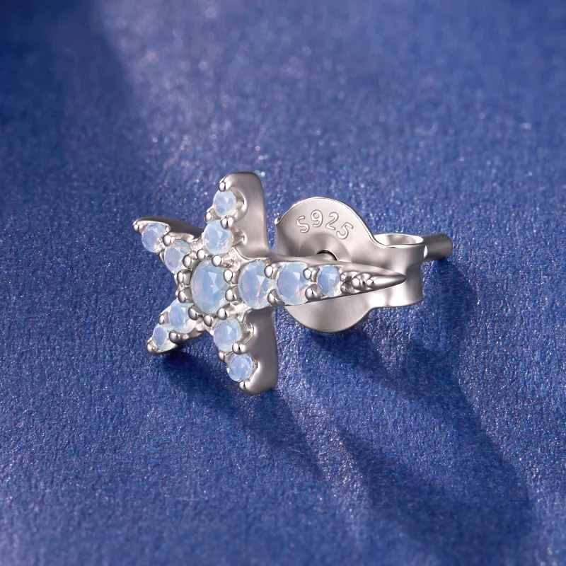 (image for) PANDORA Style Light Blue Opal Starfish Single Stud Earring - SCE2057 - View 4