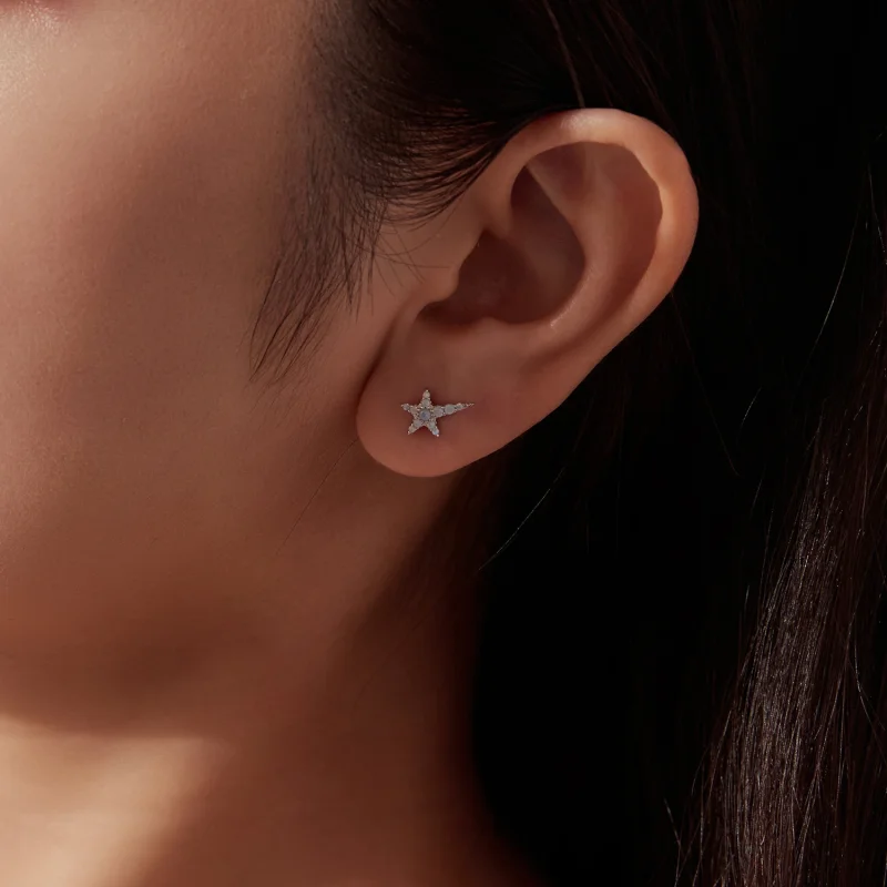 (image for) PANDORA Style Light Blue Opal Starfish Single Stud Earring - SCE2057 - View 7
