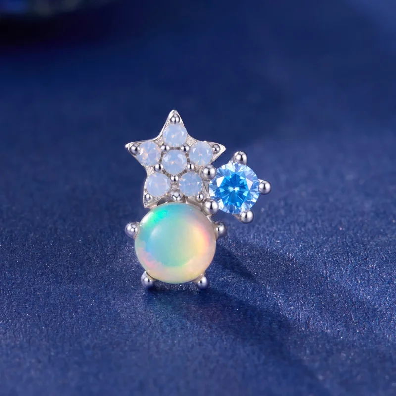 (image for) PANDORA Style Star Opal Blue Zircon Single Stud Earring - SCE2055 - View 3