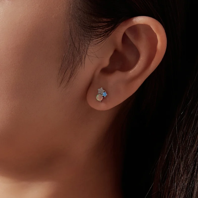 (image for) PANDORA Style Star Opal Blue Zircon Single Stud Earring - SCE2055 - View 6