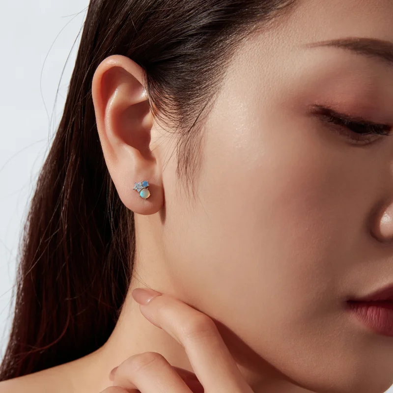 (image for) PANDORA Style Star Opal Blue Zircon Single Stud Earring - SCE2055 - View 7