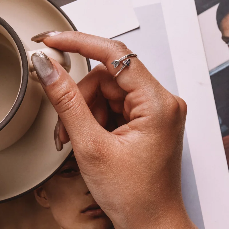 (image for) Pandora Style Arrow of Love Open Ring - SCR820 - View 8