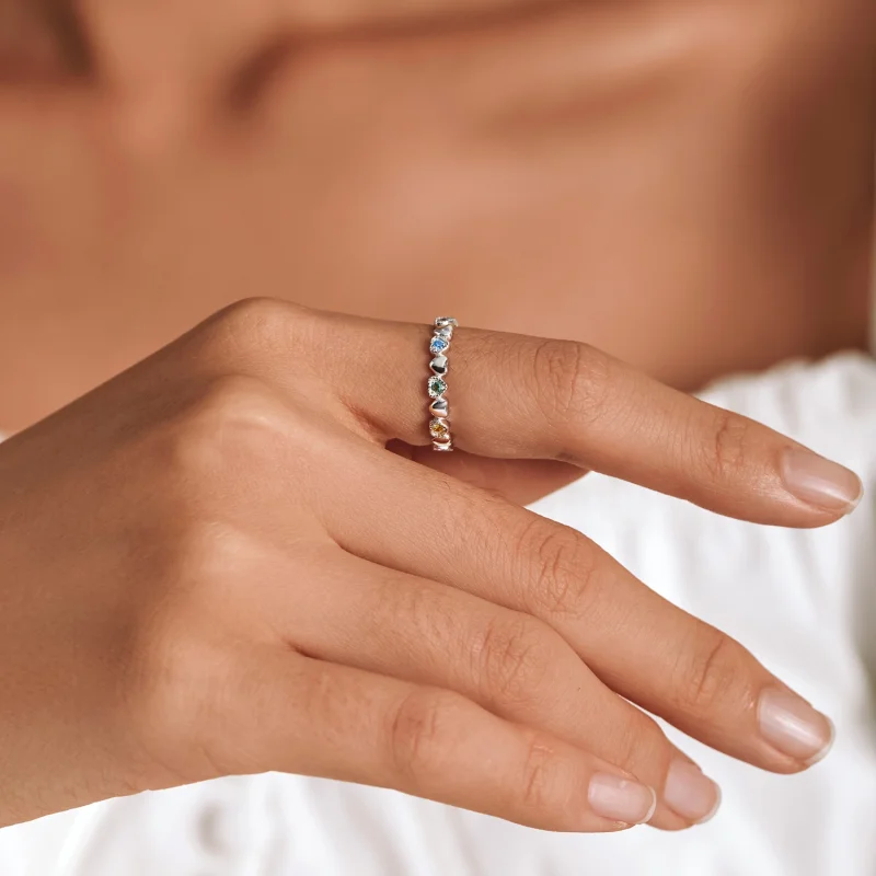 (image for) Pandora Style Band of Hearts Ring - SCR140 - View 7