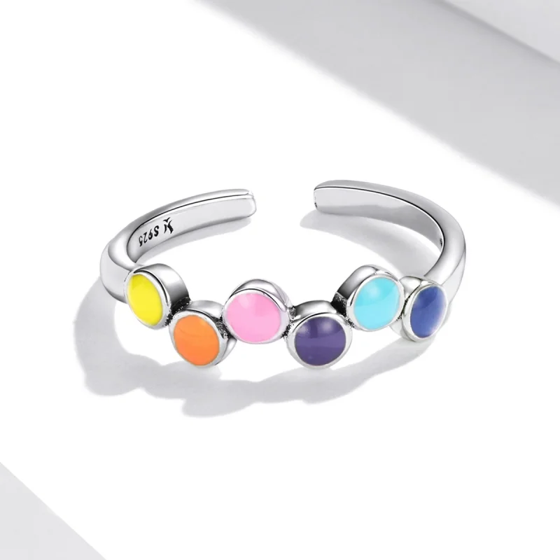 (image for) Pandora Style Beating Colors Open Ring - SCR760 - View 5