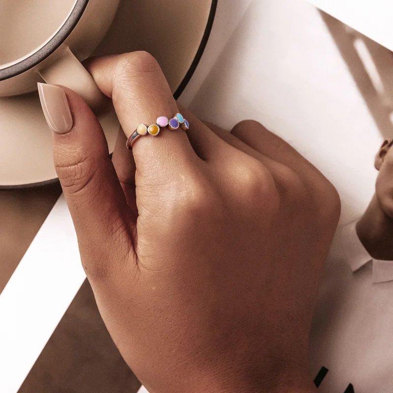 (image for) Pandora Style Beating Colors Open Ring - SCR760 - View 6