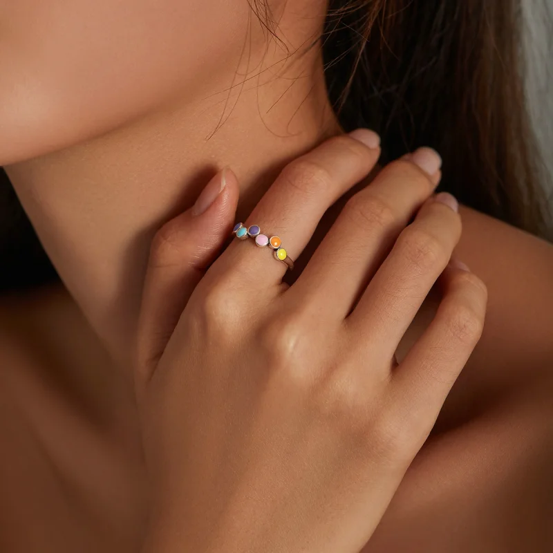 (image for) Pandora Style Beating Colors Open Ring - SCR760 - View 10