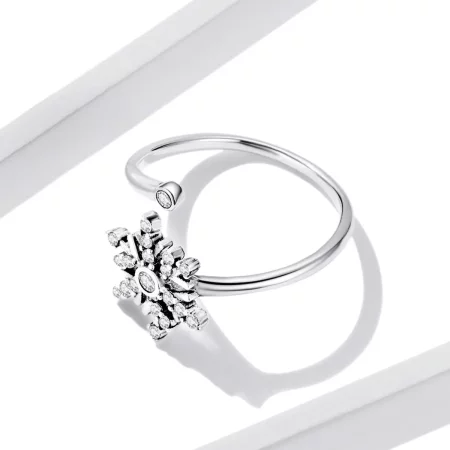 Pandora Style Beautiful Snowflakes Open Ring - BSR214
