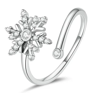 (image for) Pandora Style Beautiful Snowflakes Open Ring - BSR214