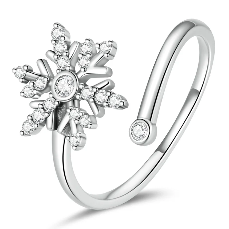 (image for) Pandora Style Beautiful Snowflakes Open Ring - BSR214 - Product Image