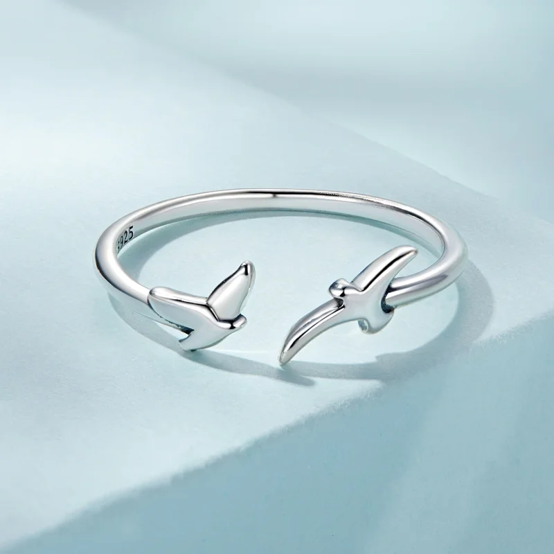 (image for) Pandora Style Bird Open Ring - SCR869 - View 3