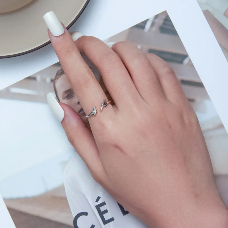 (image for) Pandora Style Bird Open Ring - SCR869 - View 6