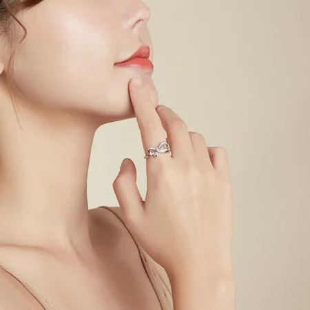 Pandora Style Bow Ribbon Open Ring - BSR158