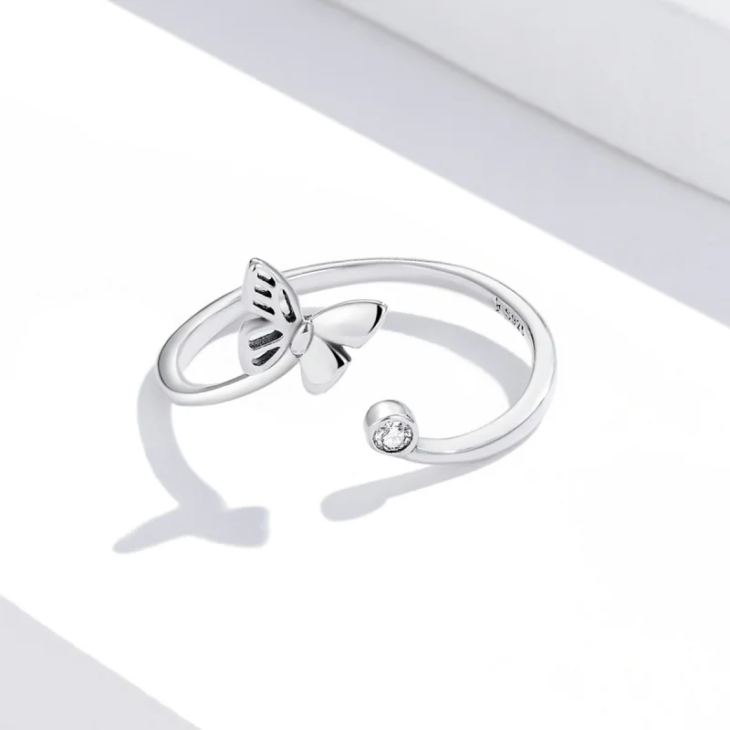 (image for) Pandora Style Butterfly Open Ring - SCR772 - View 4