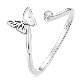 Pandora Style Butterfly Open Ring - SCR772 Pandora Style Butterfly Open Ring - SCR772