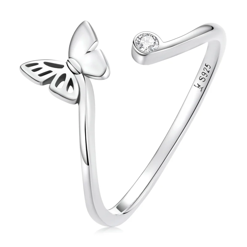 (image for) Pandora Style Butterfly Open Ring - SCR772 - Product Image