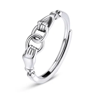 (image for) Pandora Style Chain of Hands Ring - BSR183