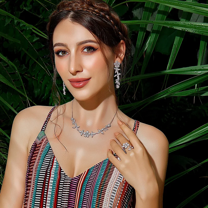 (image for) Pandora Style Cherry Blossoms Open Ring - BSR076 - View 8