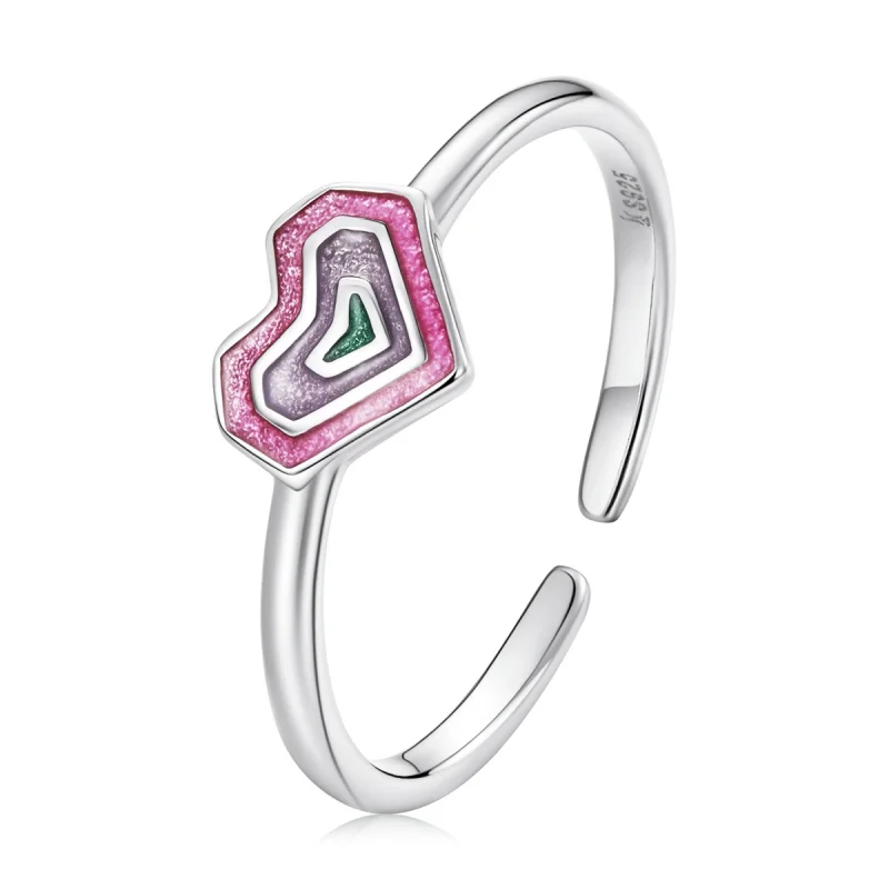 (image for) Pandora Style Colorful Hearts Open Ring - SCR775 - Product Image