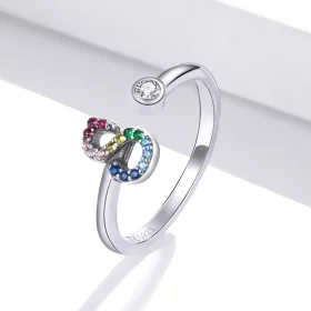 Pandora Style Colorful Letter-S Open Ring - SCR723-S Pandora Style Colorful Letter-S Open Ring - SCR723-S