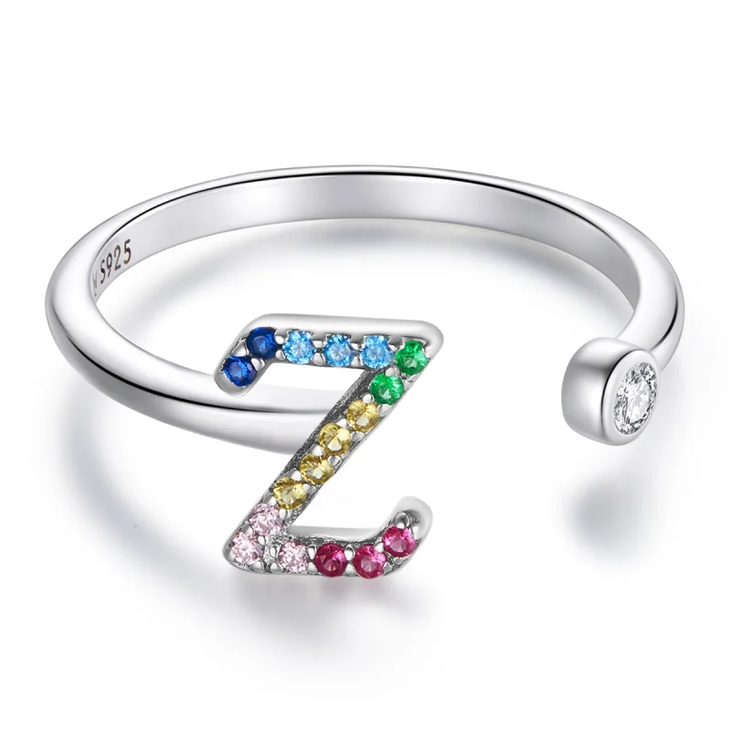 (image for) Pandora Style Colorful Letter-Z Open Ring - SCR723-Z - Product Image