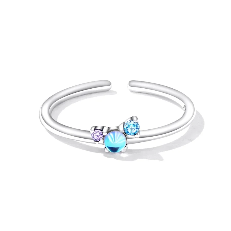 (image for) Pandora Style Colorful Moonstone Open Ring - SCR824 - View 3