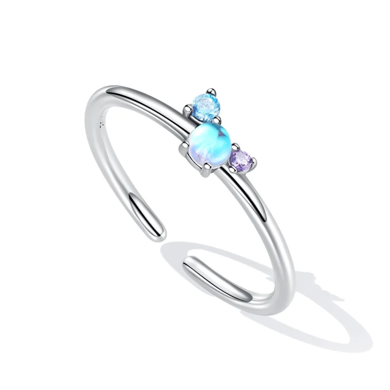 (image for) Pandora Style Colorful Moonstone Open Ring - SCR824 - View 5