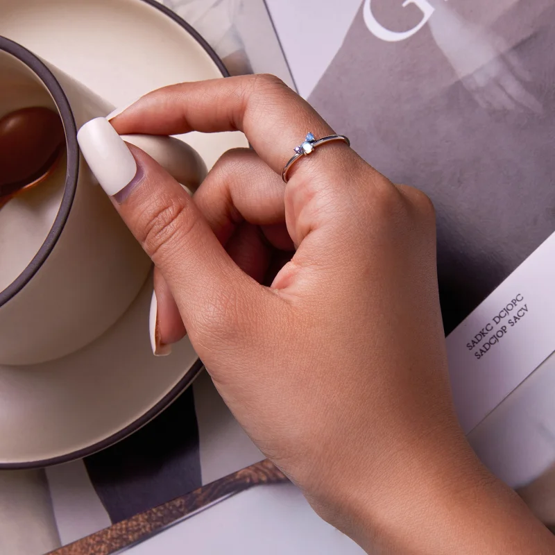 (image for) Pandora Style Colorful Moonstone Open Ring - SCR824 - View 7