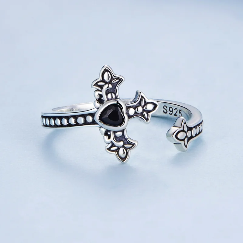 (image for) Pandora Style Cross Open Ring - BSR298 - View 3